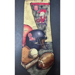 Ole Miss Rebels Col Colonel Reb Silk Tie Football